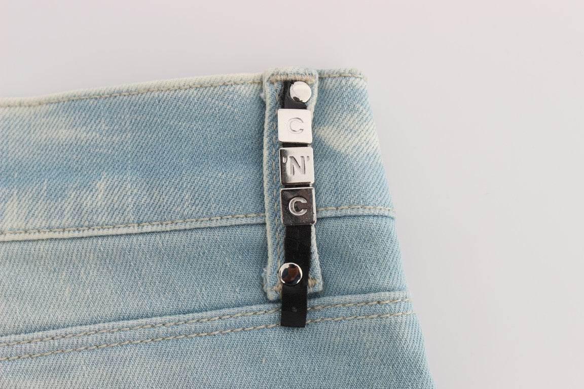 Costume National Blue Cotton Blend Super Slim Fit Jeans - Hilstor