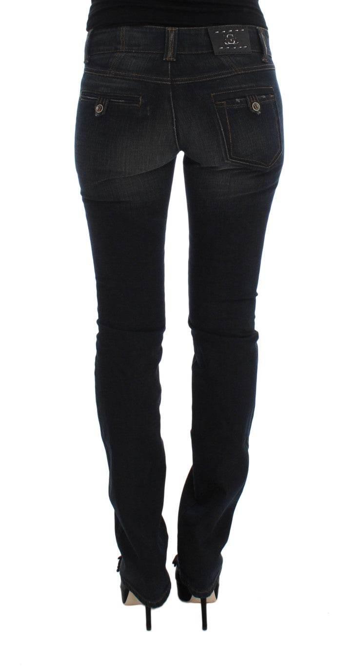 Ermanno Scervino Blue Wash Cotton Slim Fit Jeans - Hilstor