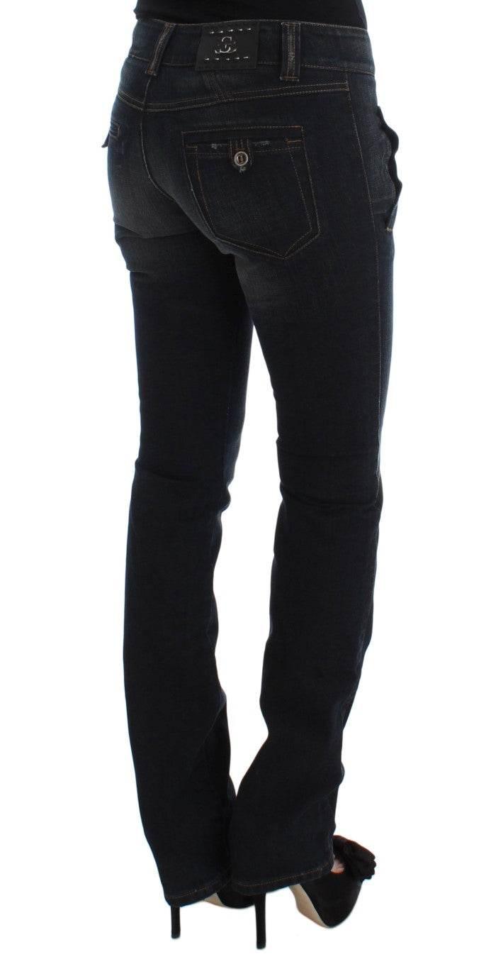 Ermanno Scervino Blue Wash Cotton Slim Fit Jeans - Hilstor