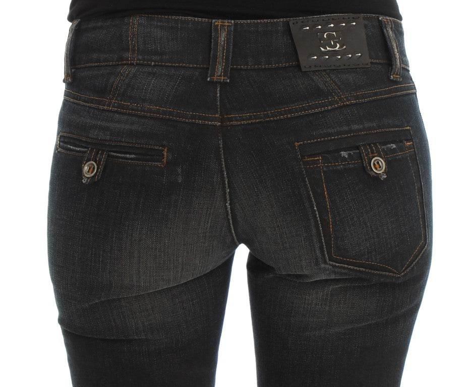 Ermanno Scervino Blue Wash Cotton Slim Fit Jeans - Hilstor