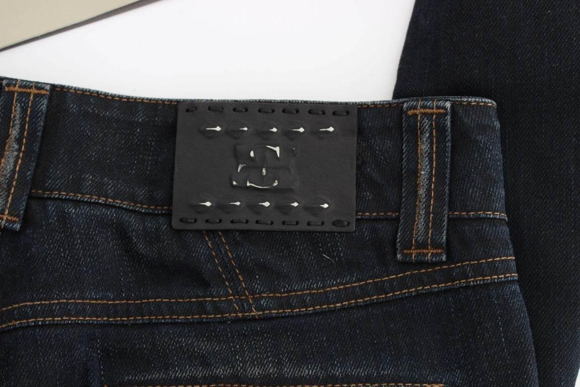 Ermanno Scervino Blue Wash Cotton Slim Fit Jeans - Hilstor