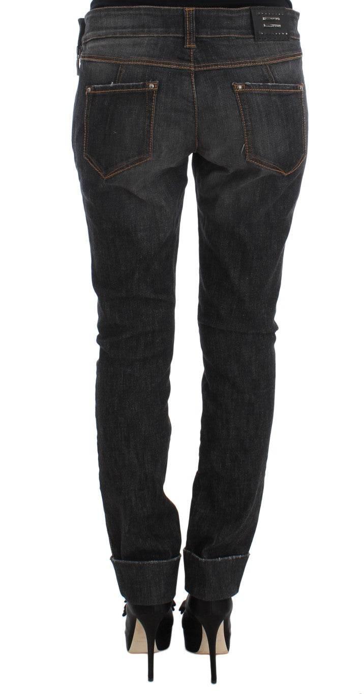 Ermanno Scervino Gray Cotton Slim Fit Denim Jeans - Hilstor