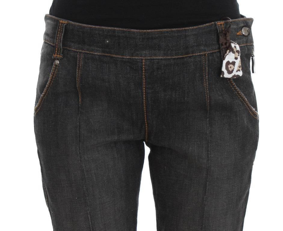 Ermanno Scervino Gray Cotton Slim Fit Denim Jeans - Hilstor