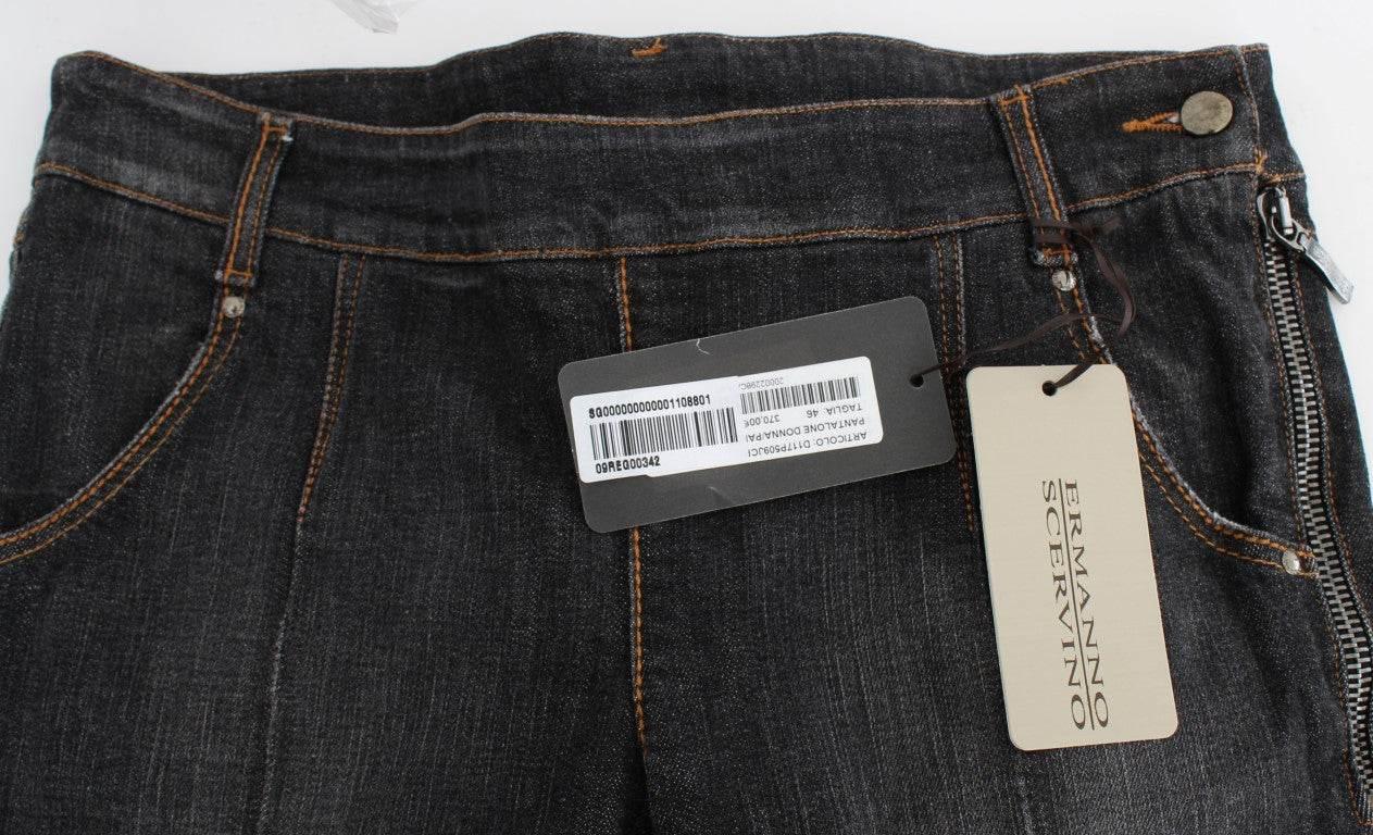 Ermanno Scervino Gray Cotton Slim Fit Denim Jeans - Hilstor