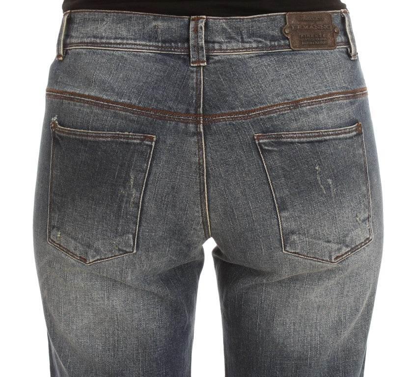 Ermanno Scervino Blue Wash Cotton Blend Slim Fit Jeans - Hilstor