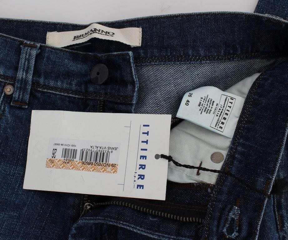 Ermanno Scervino Blue Wash Cotton Blend Slim Fit Jeans - Hilstor
