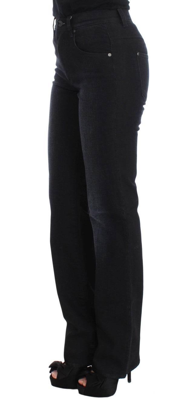 Ermanno Scervino Blue Cotton Blend Slim Fit Bootcut Jeans - Hilstor
