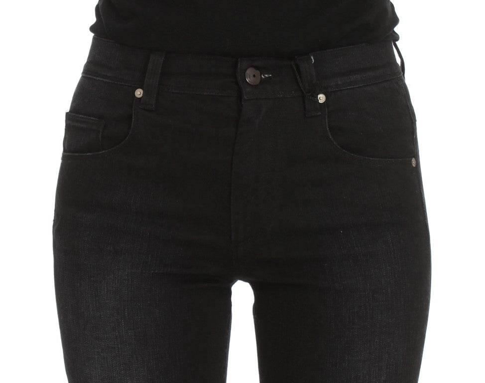 Ermanno Scervino Blue Cotton Blend Slim Fit Bootcut Jeans - Hilstor
