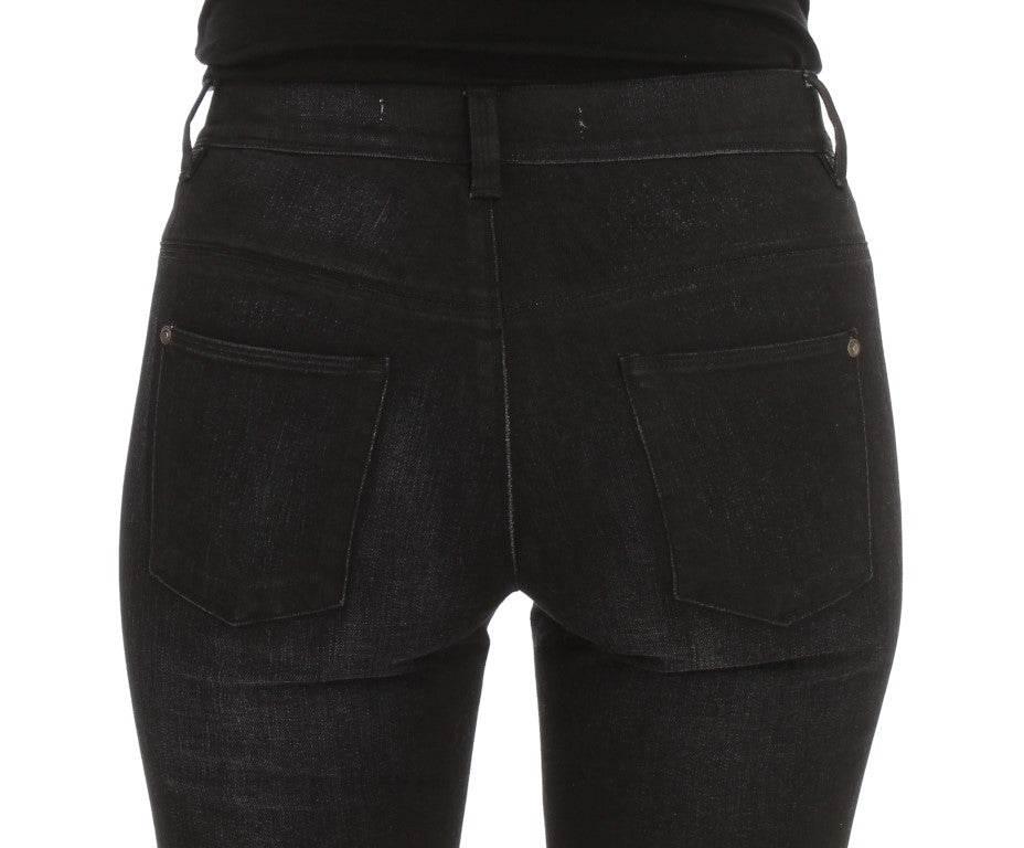 Ermanno Scervino Blue Cotton Blend Slim Fit Bootcut Jeans - Hilstor