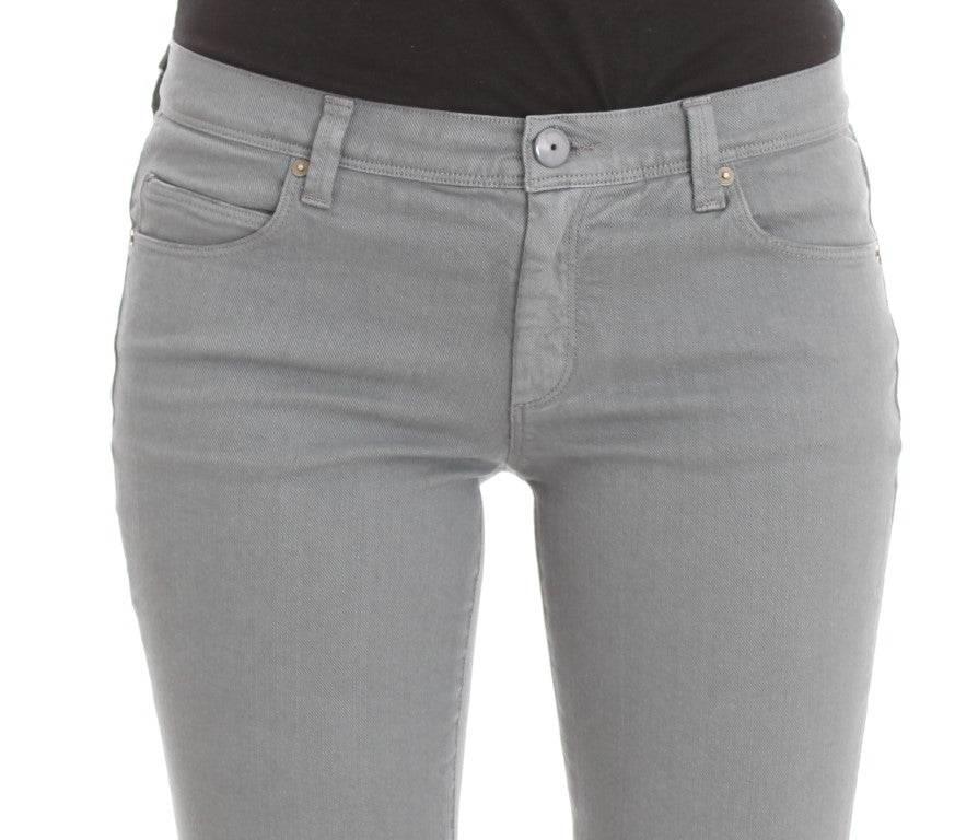 Ermanno Scervino Blue Cotton Blend Slim Fit Bootcut Jeans - Hilstor