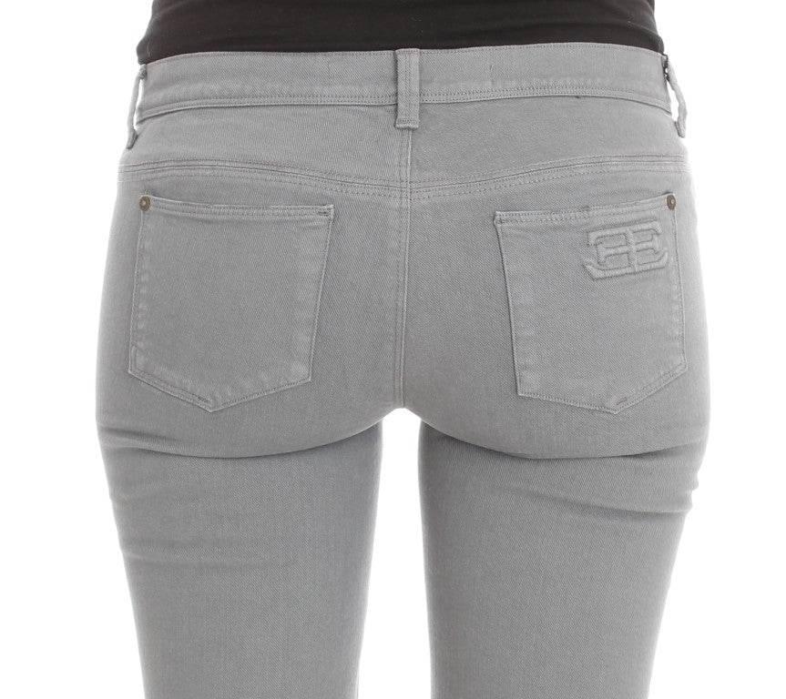 Ermanno Scervino Blue Cotton Blend Slim Fit Bootcut Jeans - Hilstor