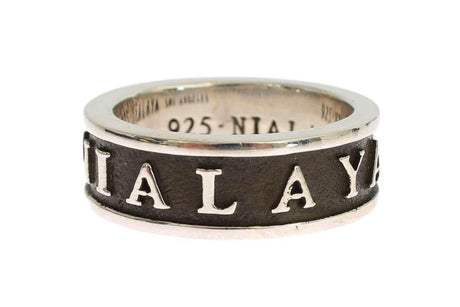 Nialaya Elegant Silver and Black Men's Sterling Ring - Hilstor