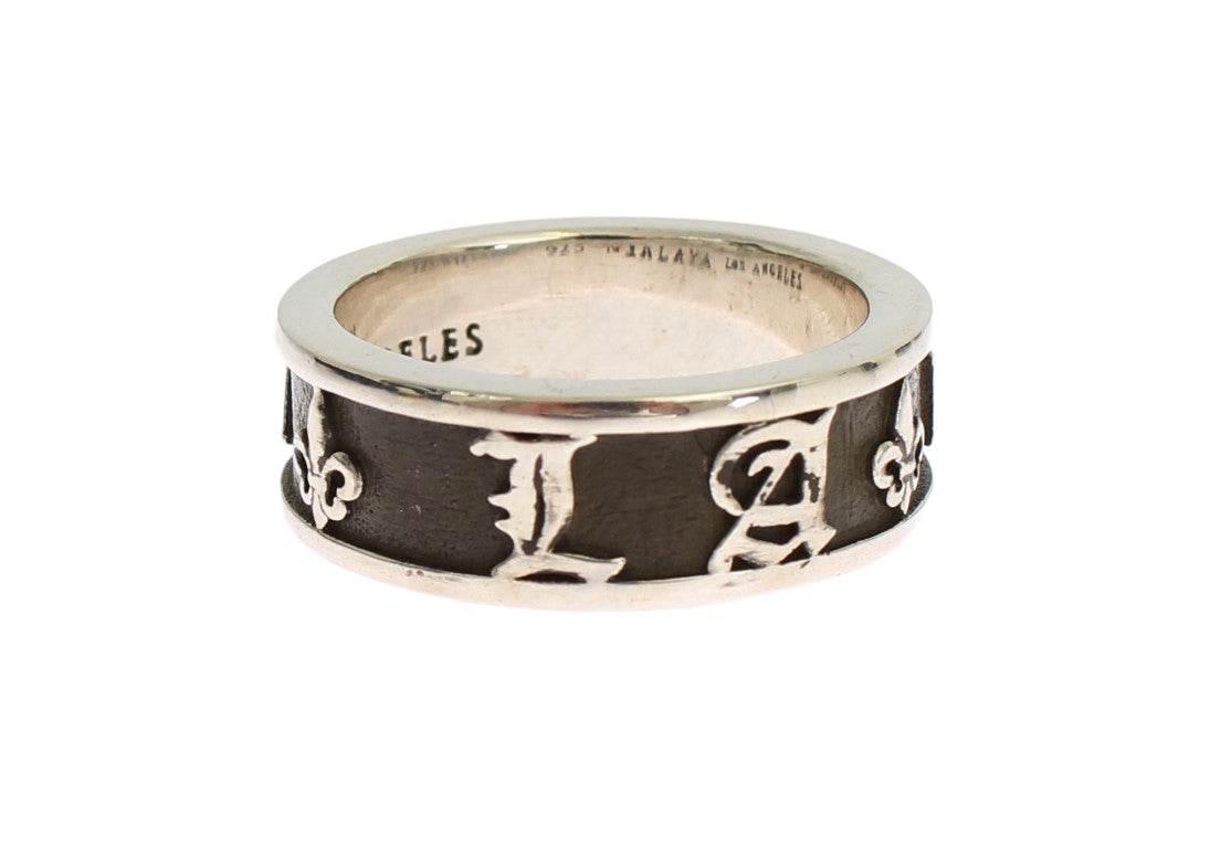 Nialaya Elegant Silver and Black Men's Sterling Ring - Hilstor