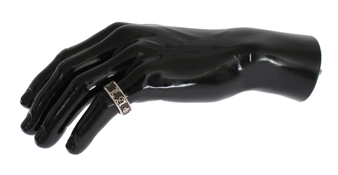 Nialaya Elegant Silver and Black Men's Sterling Ring - Hilstor