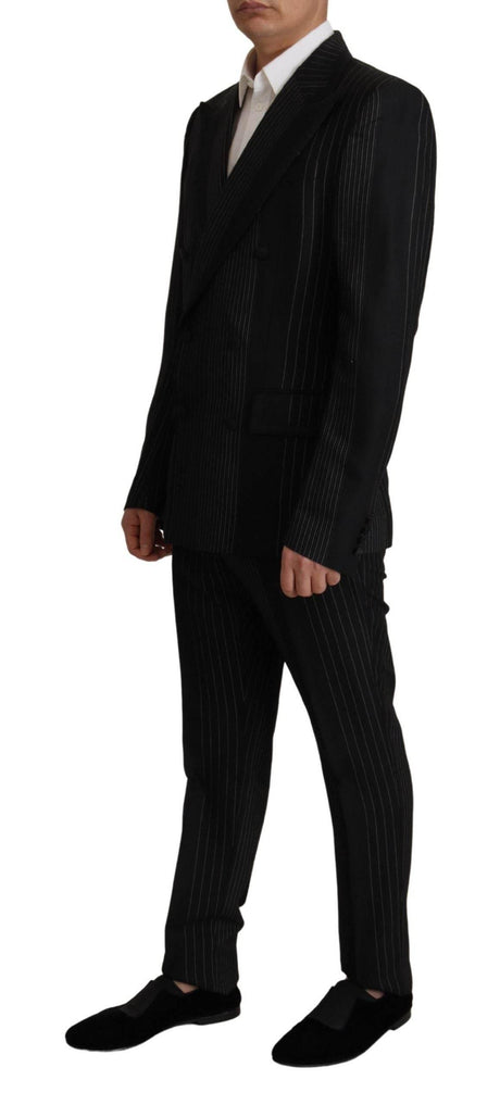 Dolce & Gabbana Black Stripes Rayon Formal 2 Piece Suit - Hilstor