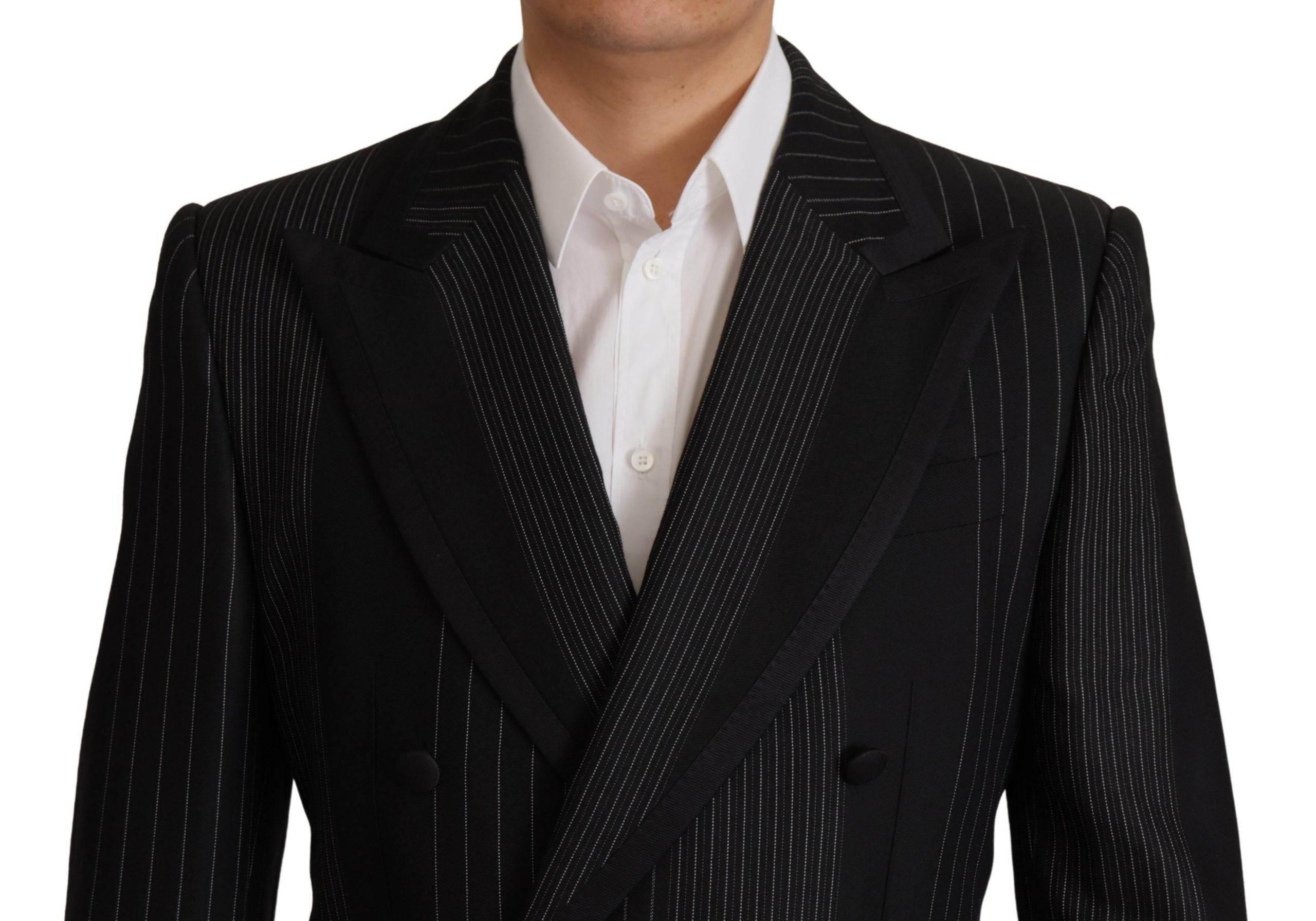 Dolce & Gabbana Black Stripes Rayon Formal 2 Piece Suit - Hilstor