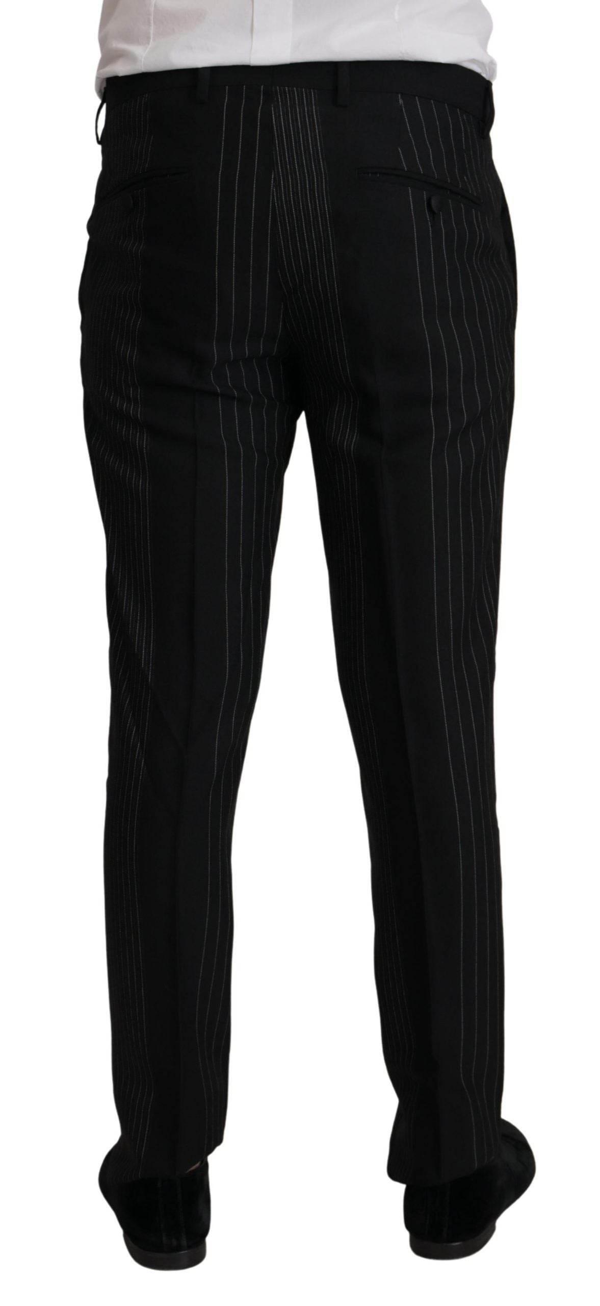Dolce & Gabbana Black Stripes Rayon Formal 2 Piece Suit - Hilstor