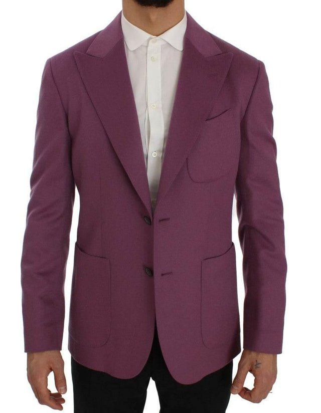 Dolce & Gabbana Elegant Purple Cashmere-Silk Blend Blazer - Hilstor