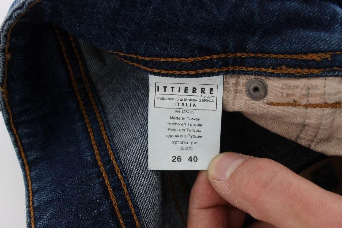 John Galliano Blue Wash Cotton Blend Slim Fit Bootcut Jeans - Hilstor