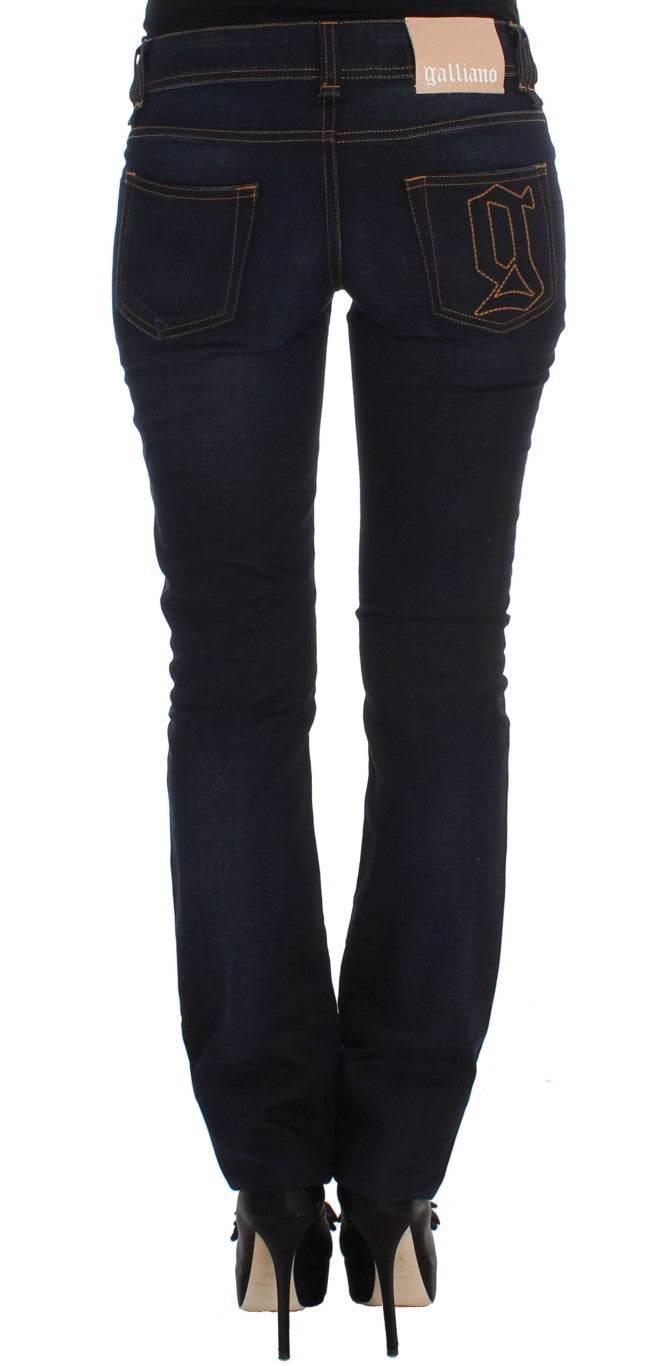 John Galliano Blue Wash Cotton Slim Fit Jeans - Hilstor