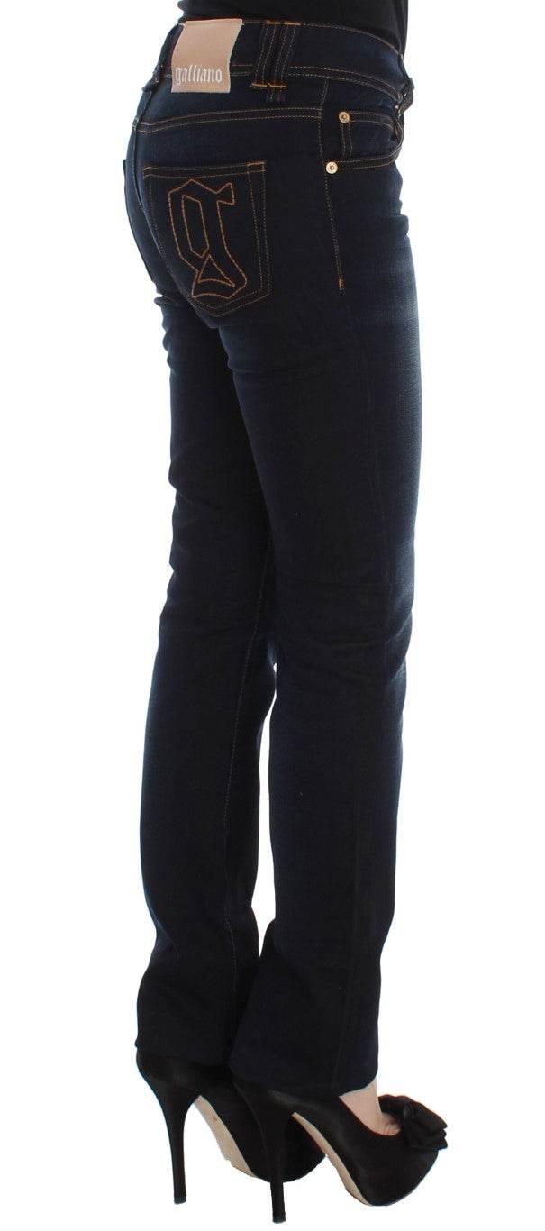 John Galliano Blue Wash Cotton Slim Fit Jeans - Hilstor