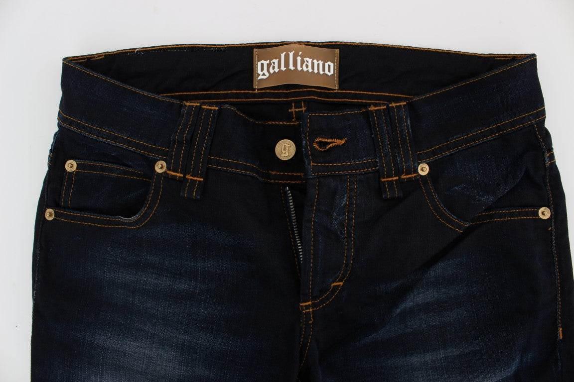 John Galliano Blue Wash Cotton Slim Fit Jeans - Hilstor