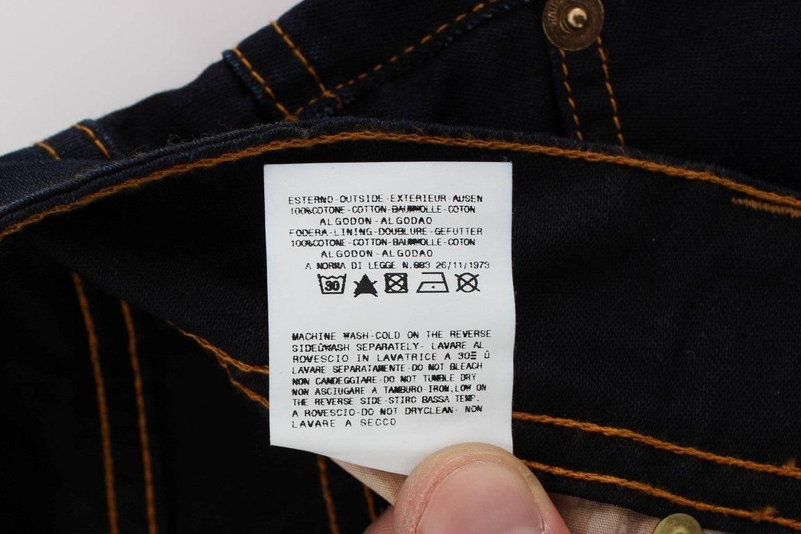 John Galliano Blue Wash Cotton Slim Fit Jeans - Hilstor