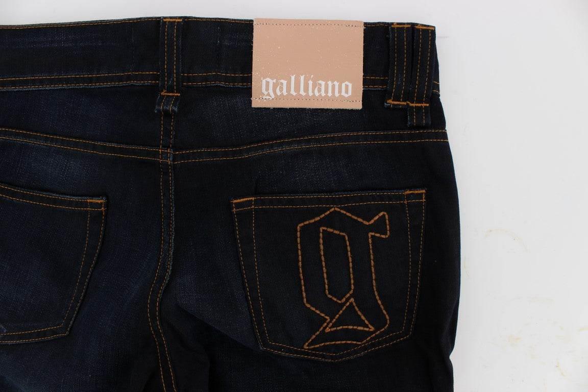 John Galliano Blue Wash Cotton Slim Fit Jeans - Hilstor