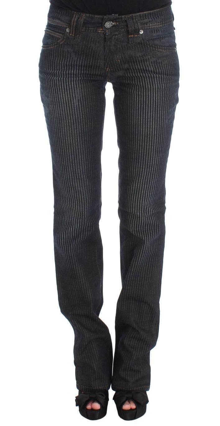John Galliano Blue Wash Cotton Blend Slim Fit Bootcut Jeans - Hilstor