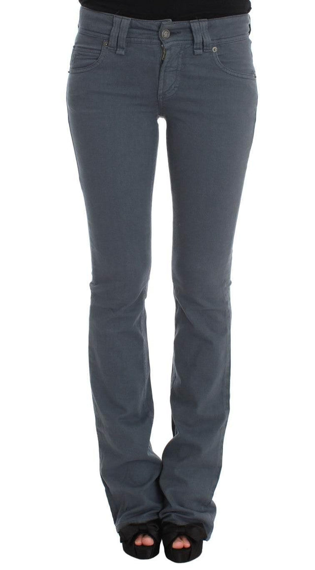 John Galliano Blue Cotton Blend Slim Fit Bootcut Jeans - Hilstor