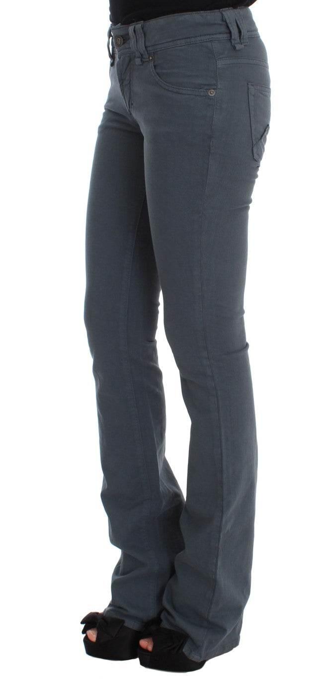 John Galliano Blue Cotton Blend Slim Fit Bootcut Jeans - Hilstor
