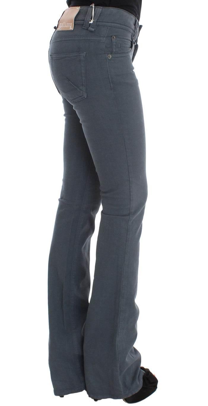 John Galliano Blue Cotton Blend Slim Fit Bootcut Jeans - Hilstor