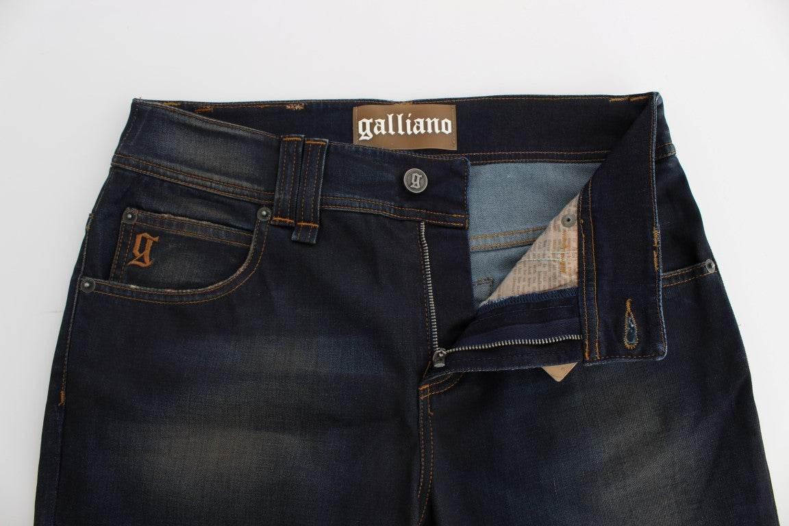 John Galliano Blue Wash Cotton Blend Boyfriend Fit Jeans - Hilstor