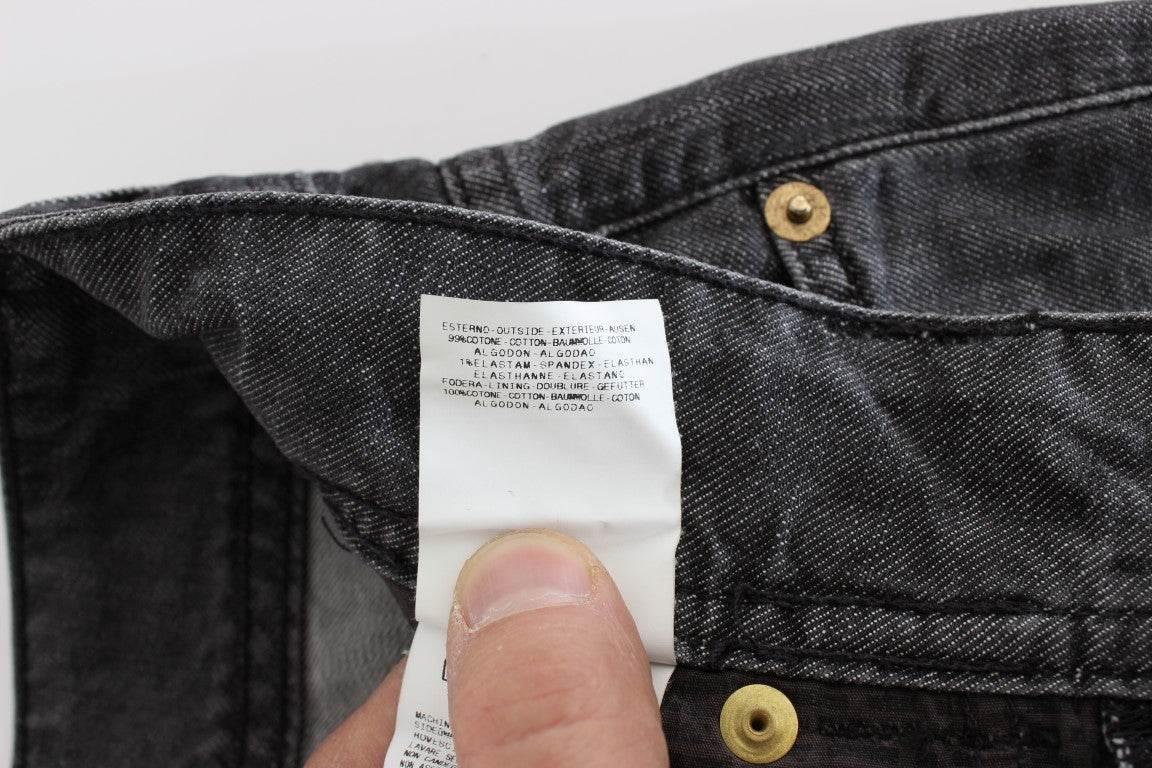 John Galliano Gray Wash Cotton Torn Straight Fit Jeans - Hilstor