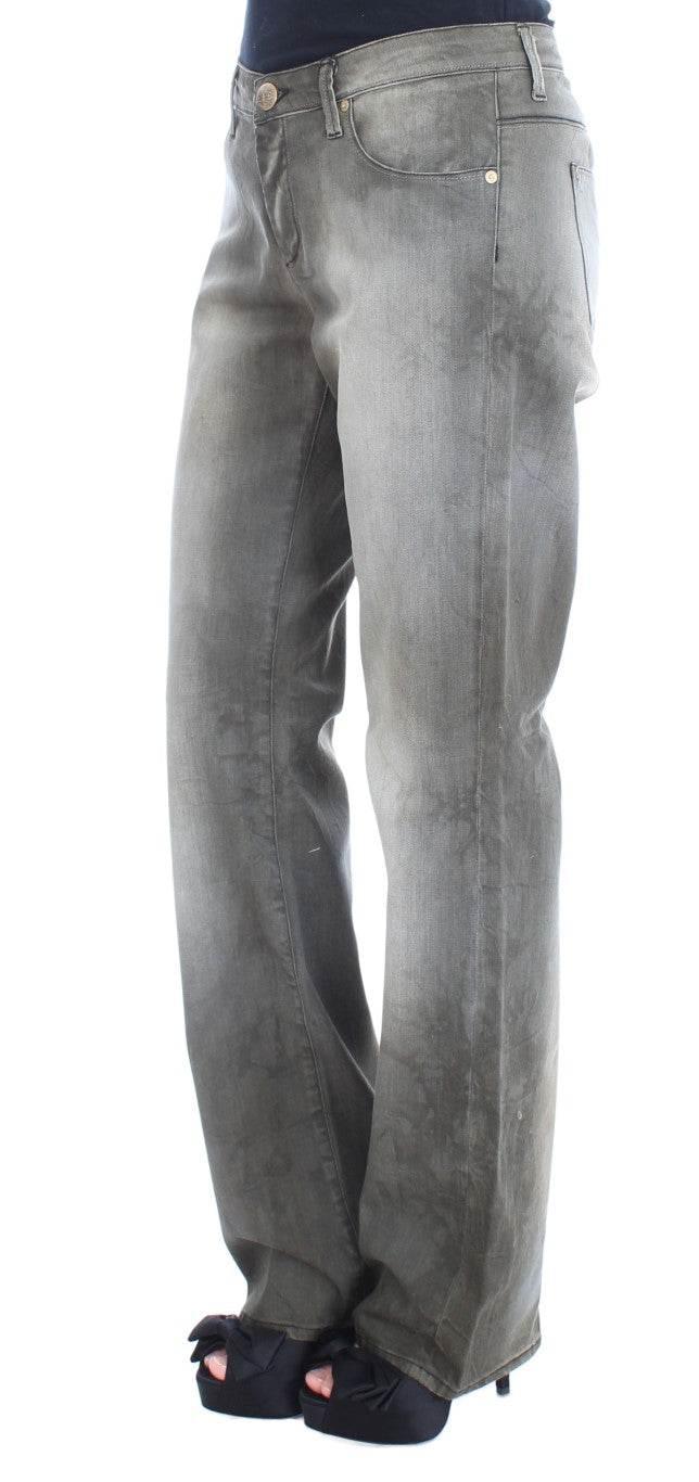 Ermanno Scervino Gray Cotton Blend Loose Fit Boyfriend Jeans - Hilstor