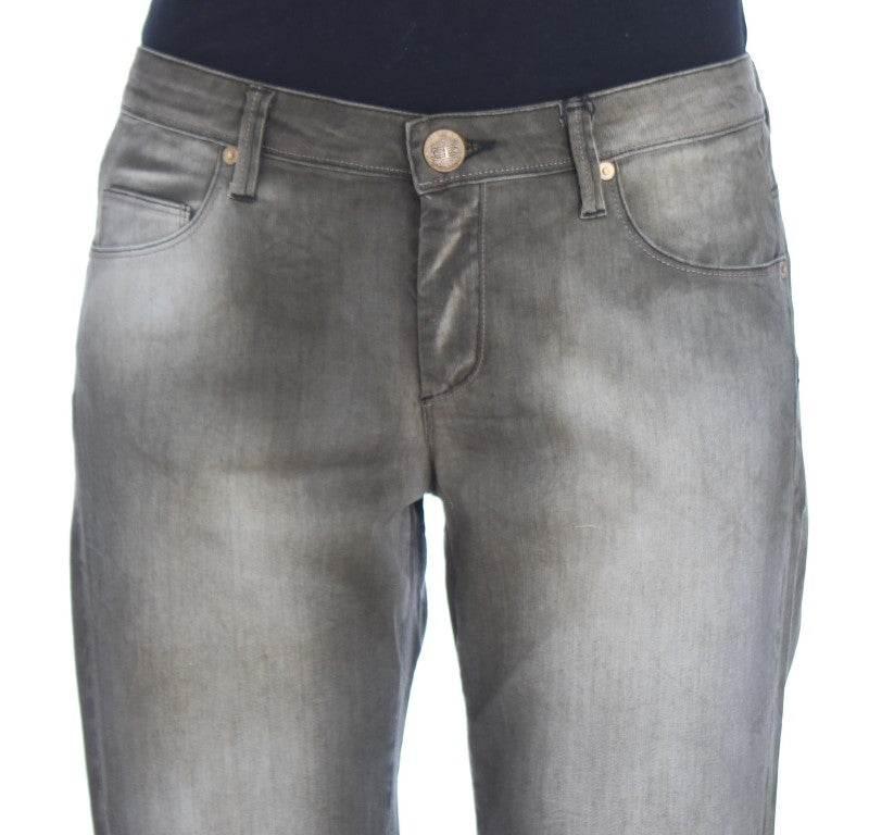Ermanno Scervino Gray Cotton Blend Loose Fit Boyfriend Jeans - Hilstor