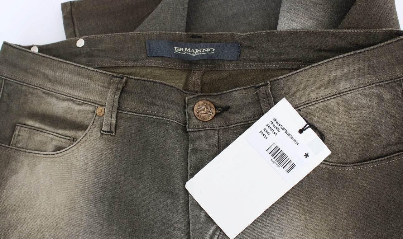 Ermanno Scervino Gray Cotton Blend Loose Fit Boyfriend Jeans - Hilstor
