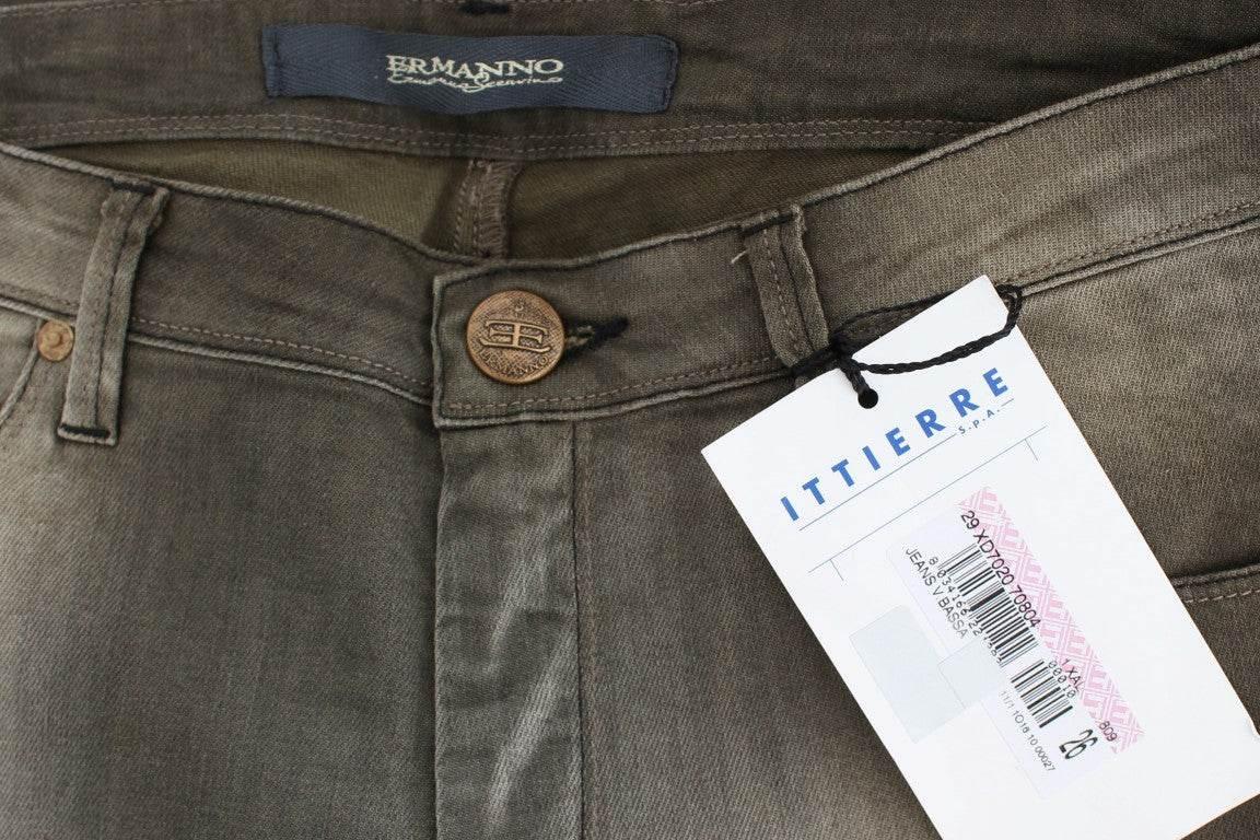 Ermanno Scervino Gray Cotton Blend Loose Fit Boyfriend Jeans - Hilstor