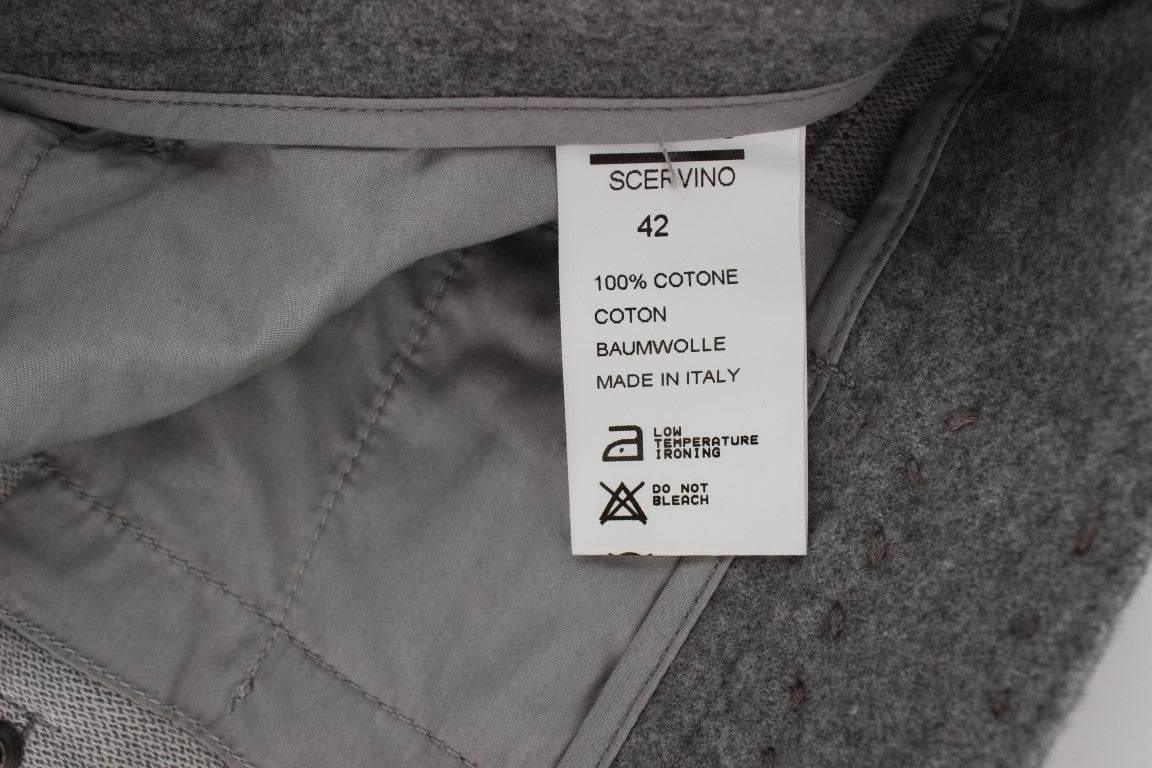Ermanno Scervino Gray Cotton Slim Fit Casual Bootcut Pants - Hilstor
