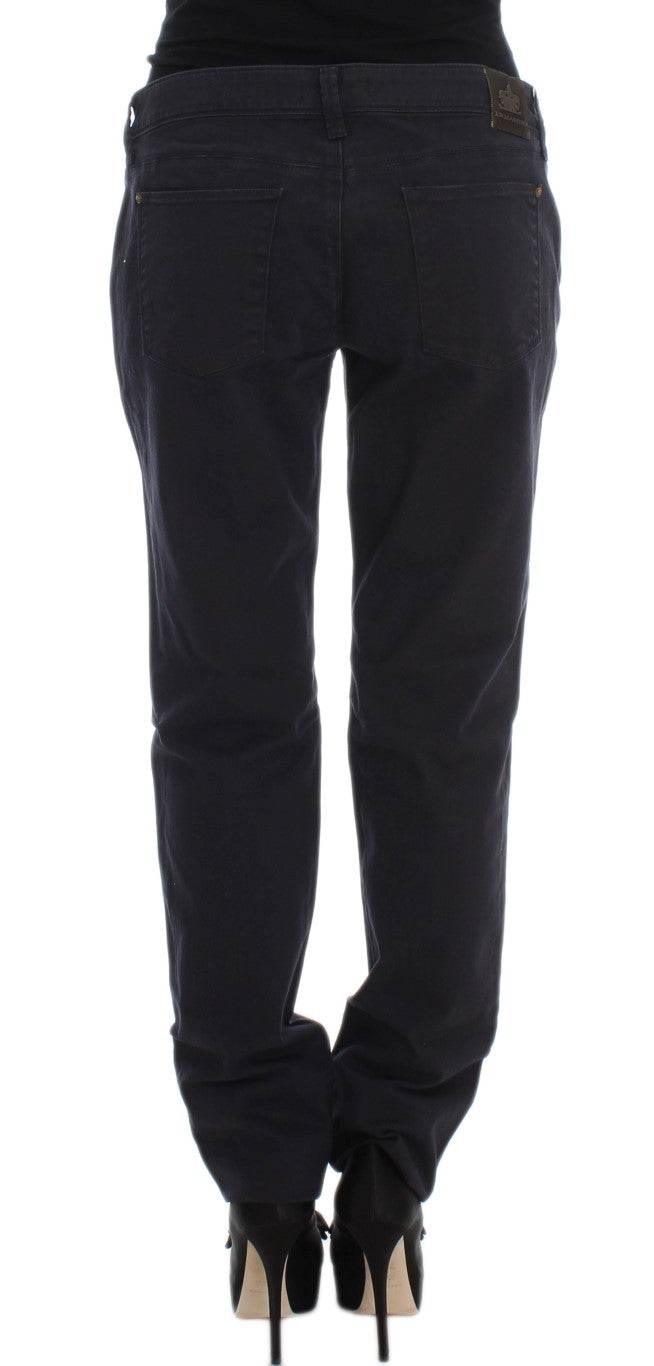 Ermanno Scervino Blue Cotton Blend Casual Fit Pants - Hilstor