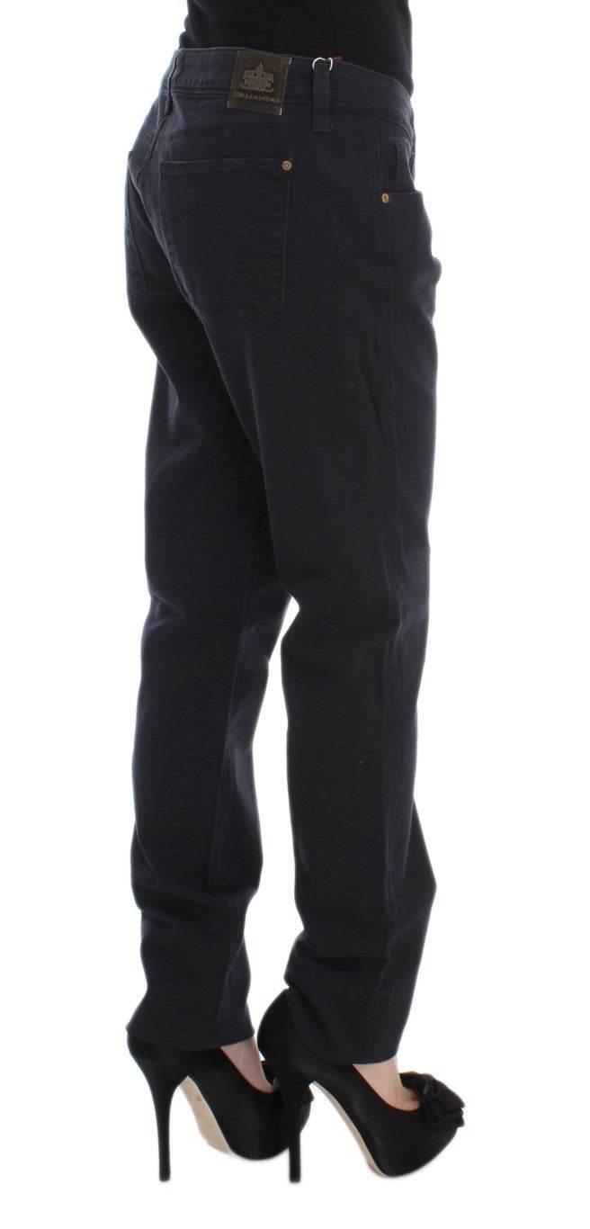 Ermanno Scervino Blue Cotton Blend Casual Fit Pants - Hilstor