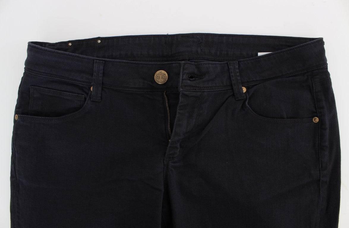Ermanno Scervino Blue Cotton Blend Casual Fit Pants - Hilstor