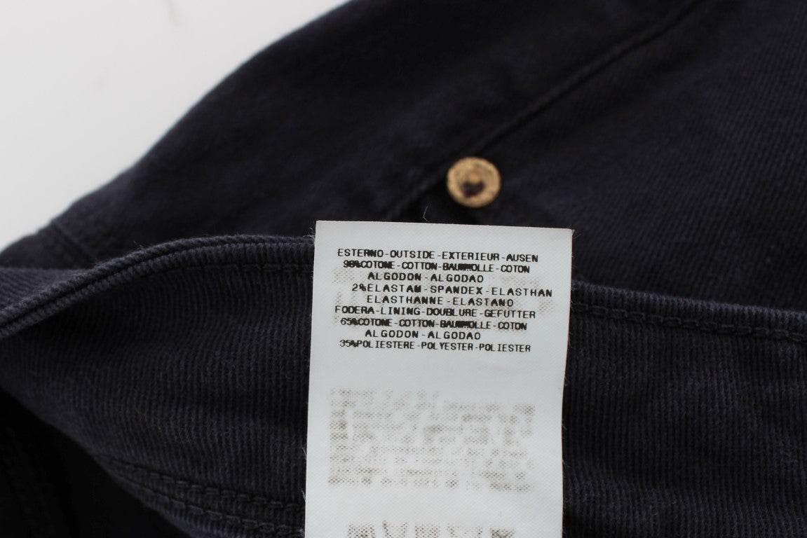 Ermanno Scervino Blue Cotton Blend Casual Fit Pants - Hilstor