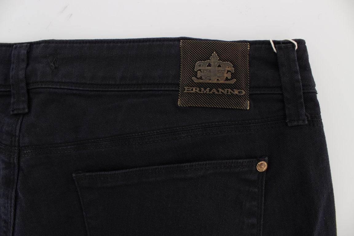 Ermanno Scervino Blue Cotton Blend Casual Fit Pants - Hilstor