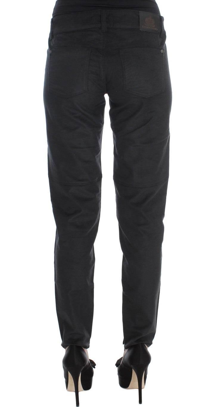 Ermanno Scervino Black Cotton Blend Regular Fit Pants - Hilstor