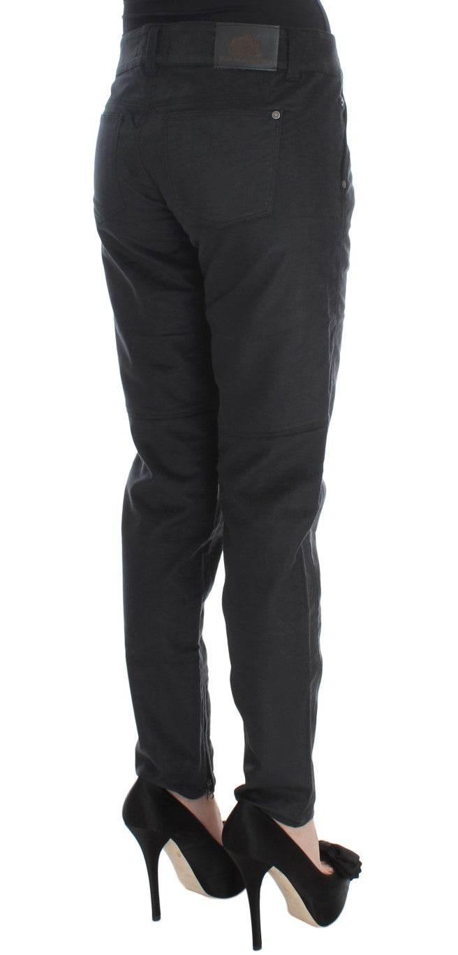 Ermanno Scervino Black Cotton Blend Regular Fit Pants - Hilstor