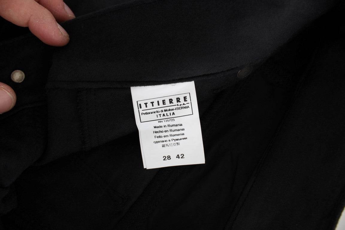 Ermanno Scervino Black Cotton Blend Regular Fit Pants - Hilstor