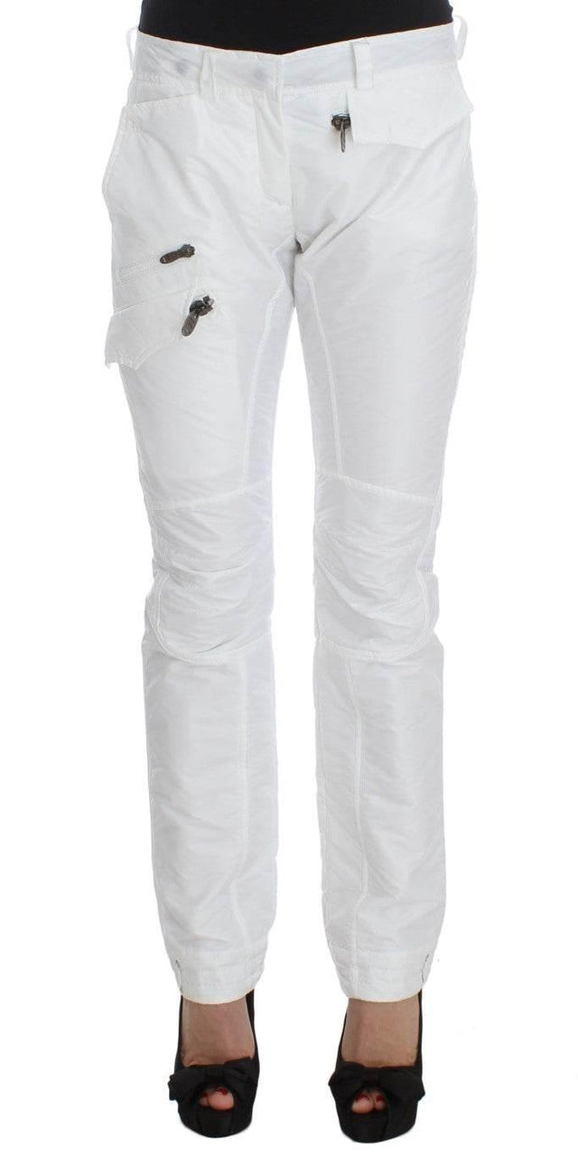 Ermanno Scervino White Nylon Padded Slim Fit Cargo Pants - Hilstor