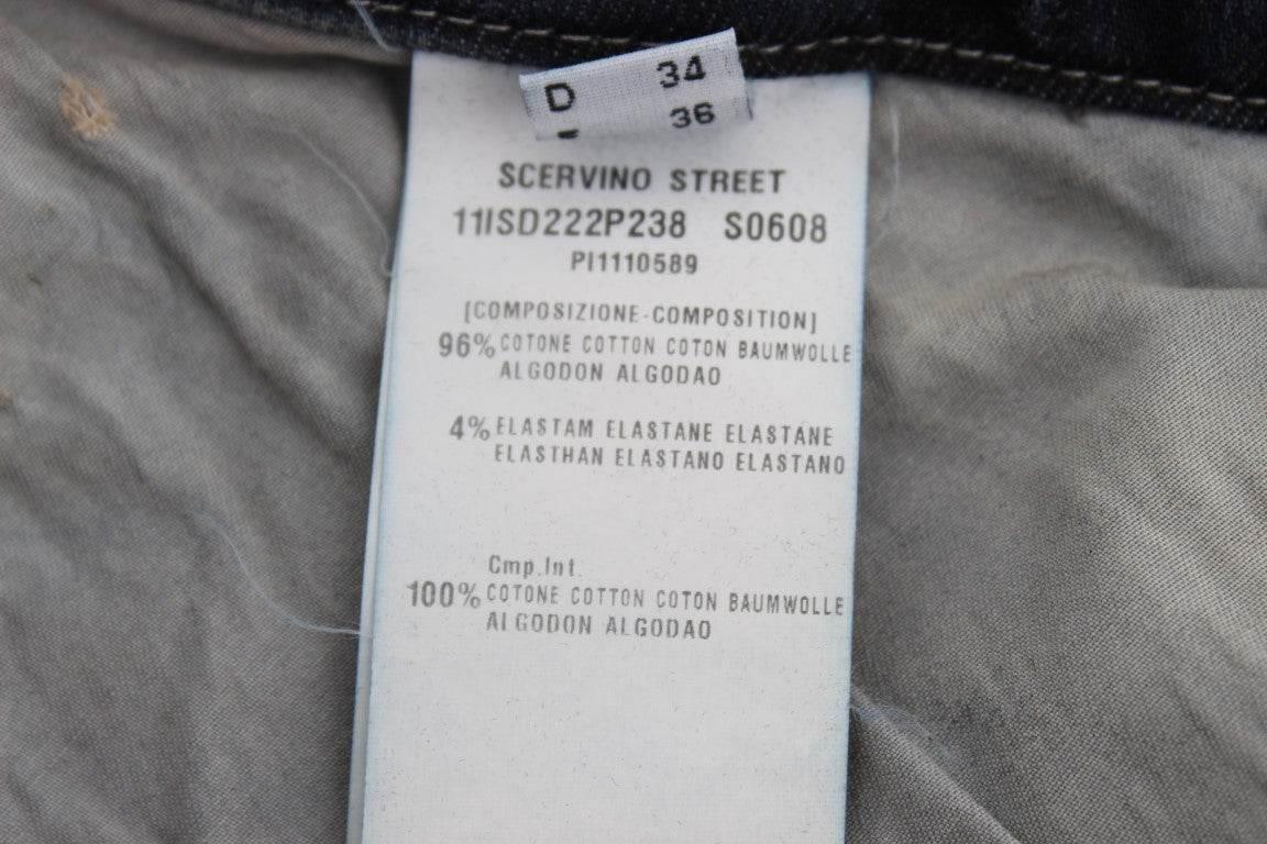 Ermanno Scervino Blue Cotton Blend Slim Fit Jeans - Hilstor