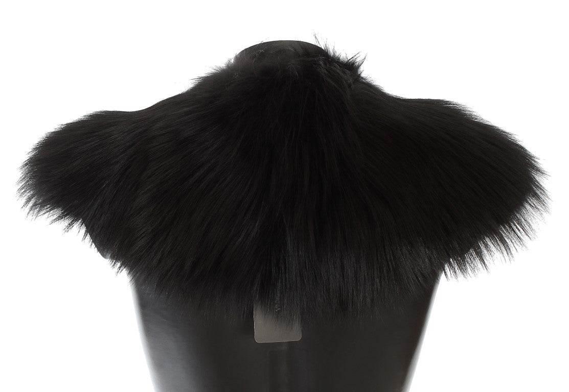 Dolce & Gabbana Black Fox Fur Collar Scarf - Hilstor